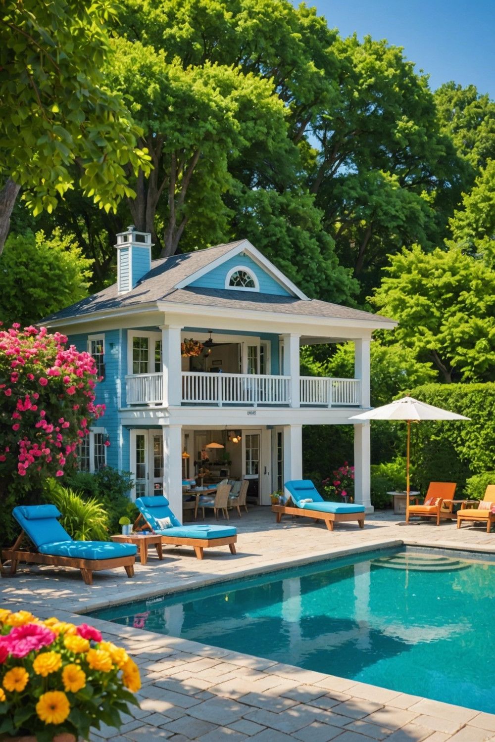 Shaded Pool House Designs