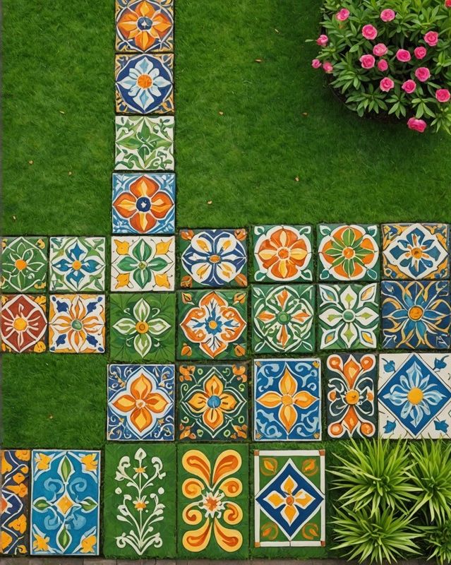 Decorative Tile Lawn Edging
