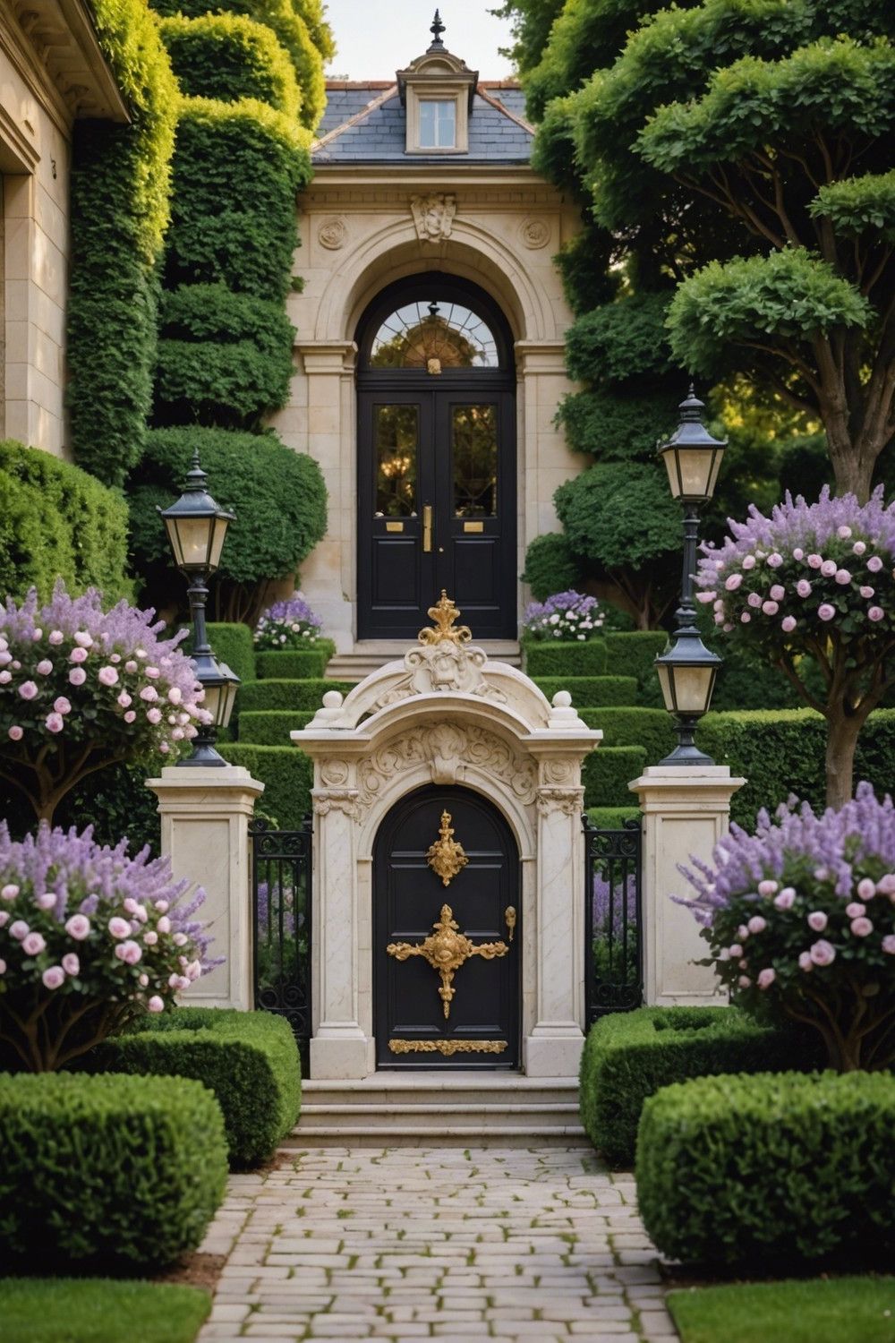 Elegant Formal French Mailbox Garden