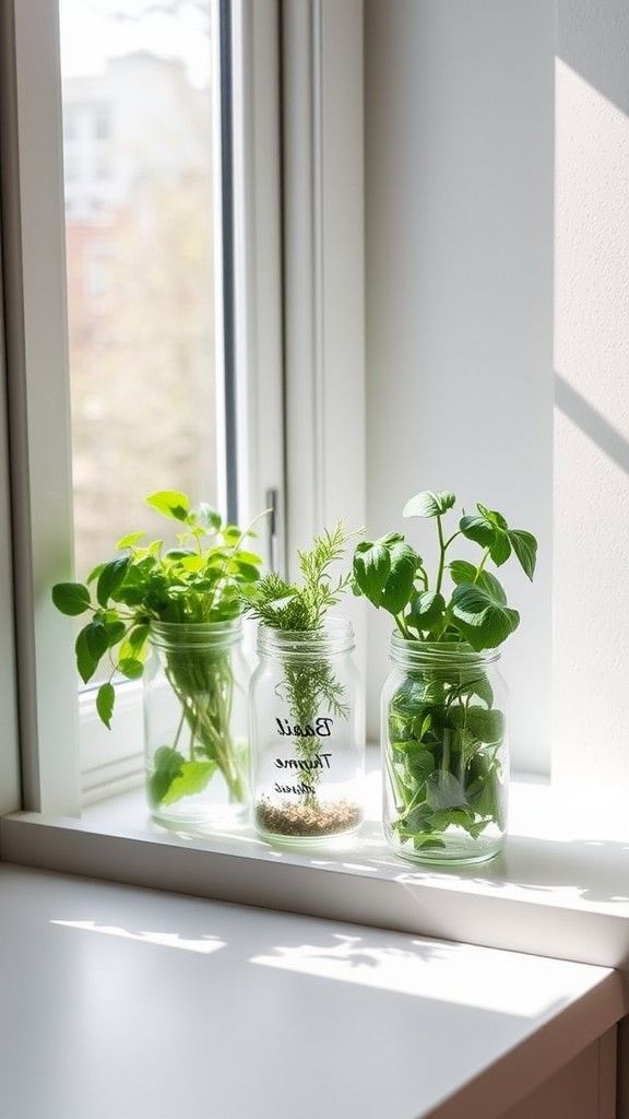 Compact Herb Garden Jars