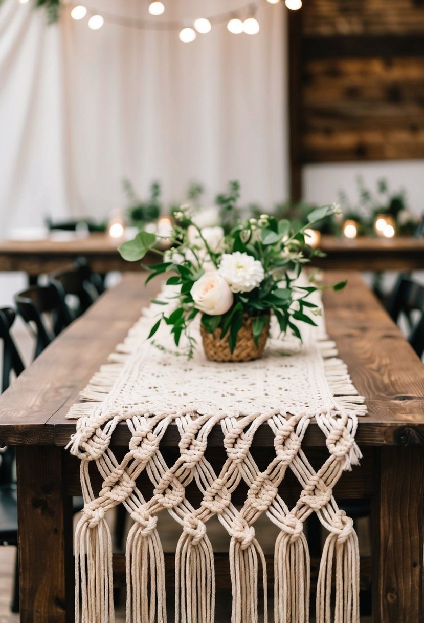 15) DIY Macrame Table Runner Ideas
