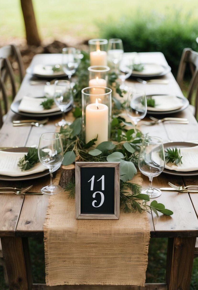 9) Wood Table Numbers for Rustic Style