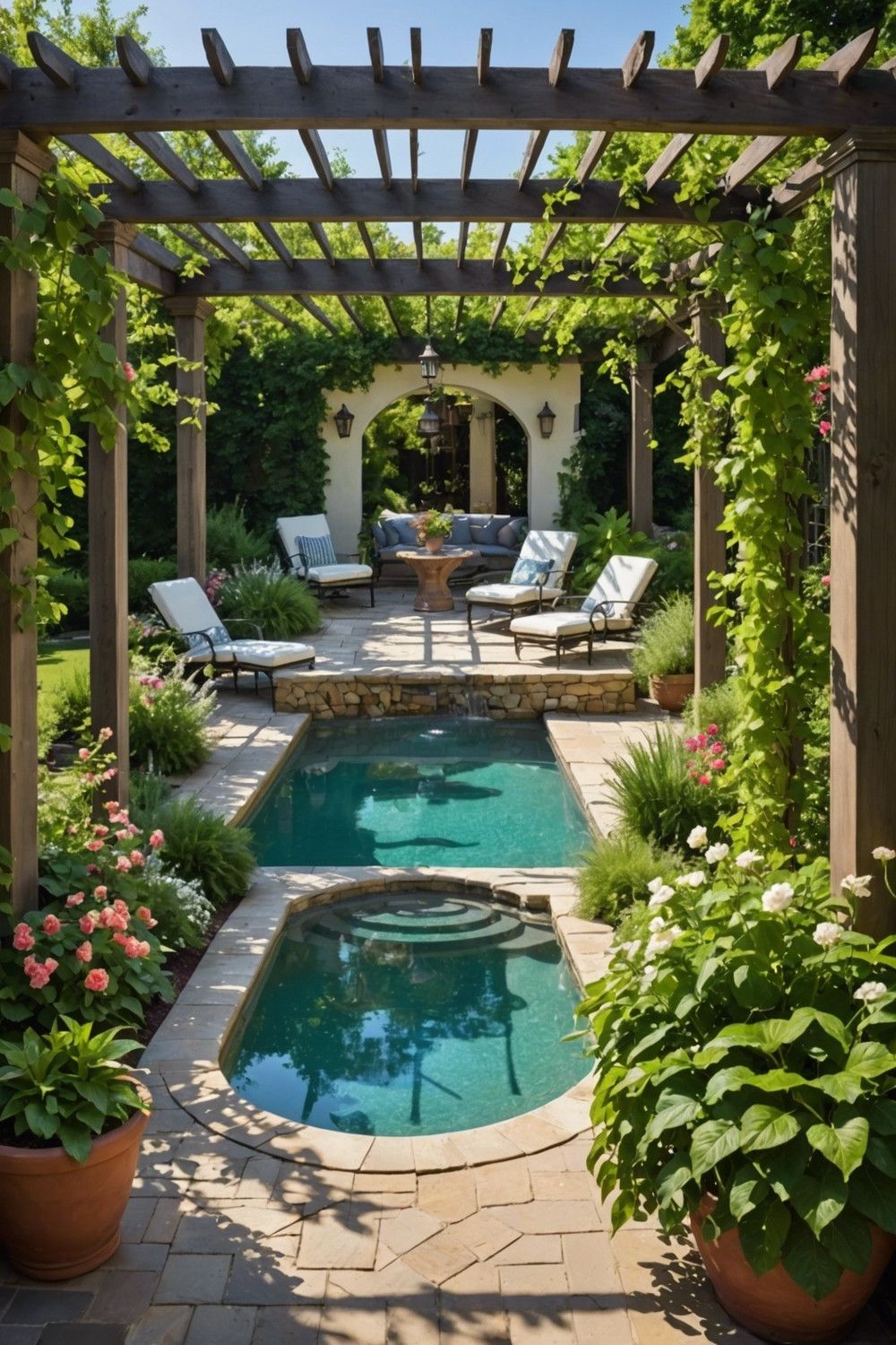 Vine-Covered Pergola Shade