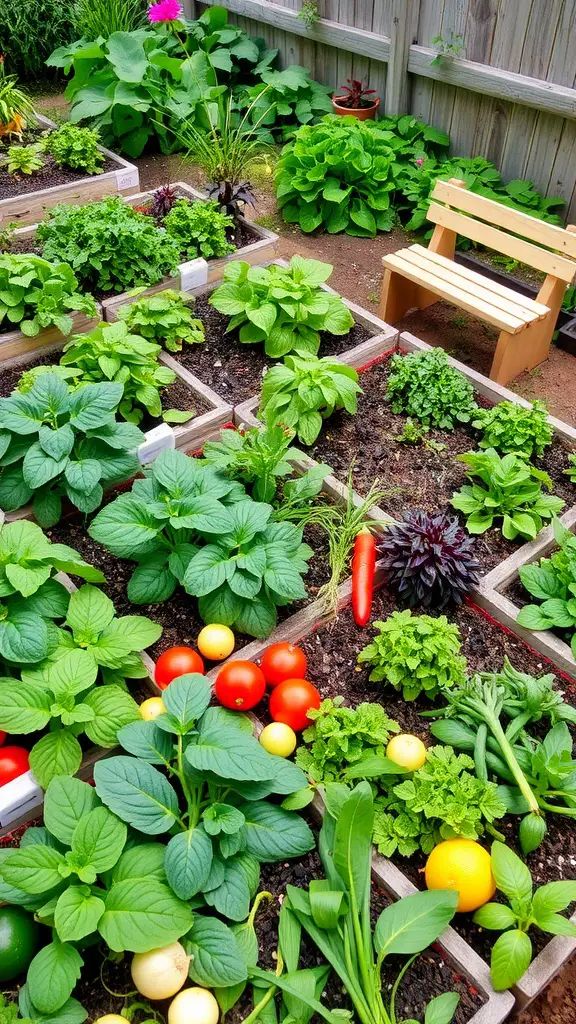 7. Raised Vegetable Bed with Built-In Seating