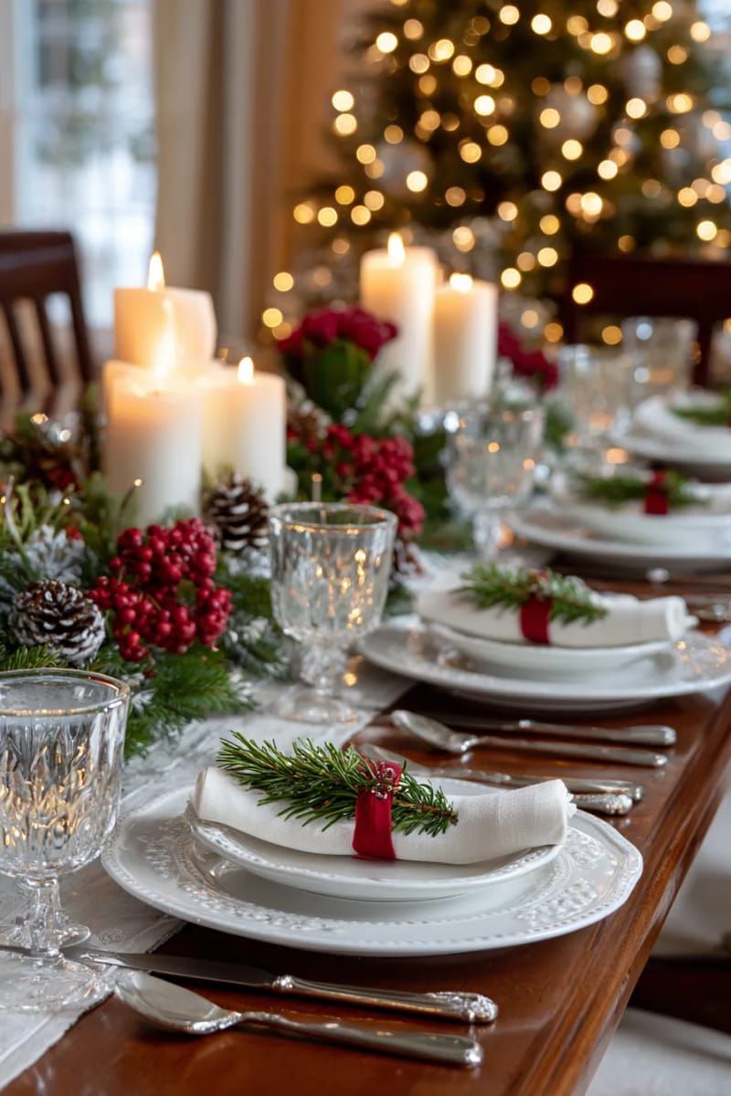 30. Rosemary sprig place settings on dinner plates - photo 3