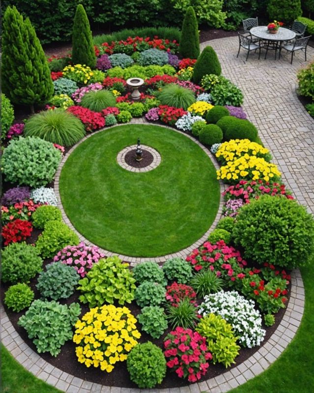 1) Flower Beds With Defined Shapes and Lines