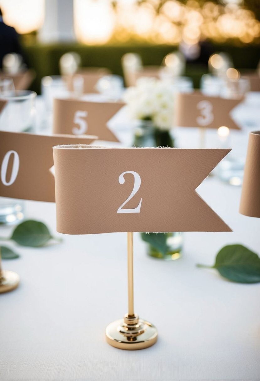 2) Plant-Based Leather Table Number Signs