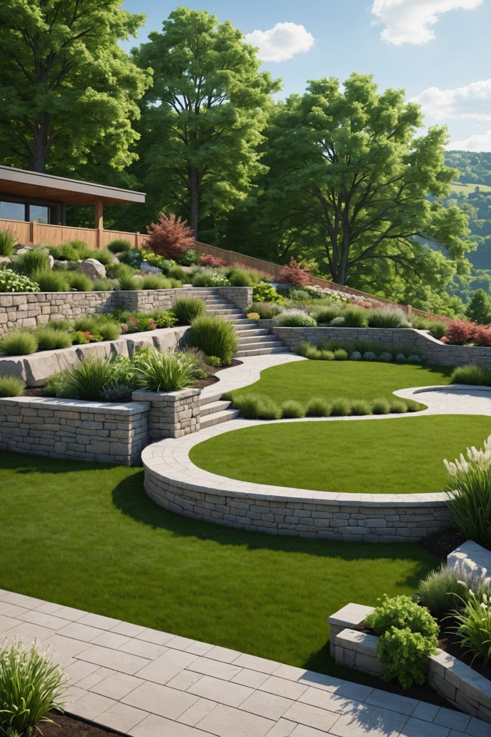 2) L-Shaped Retaining Walls for Slopes