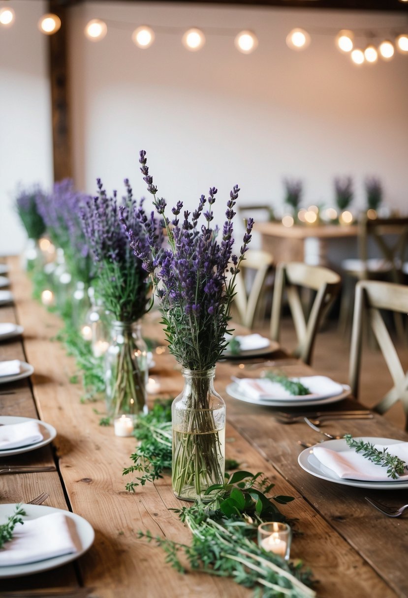 3) Lavender And Thyme Centerpieces