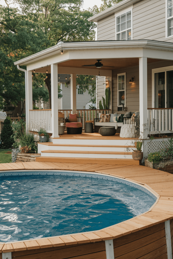 6. Extending Your Back Porch Into a Pool Deck