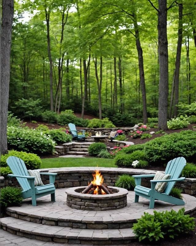 Fire Pit Nook With Adirondack Chairs