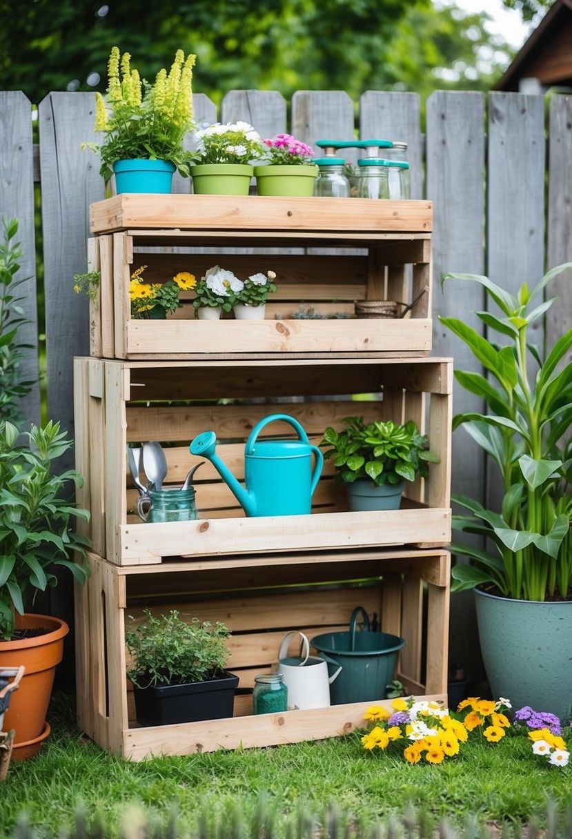 Building Shelves from Wooden Crates
