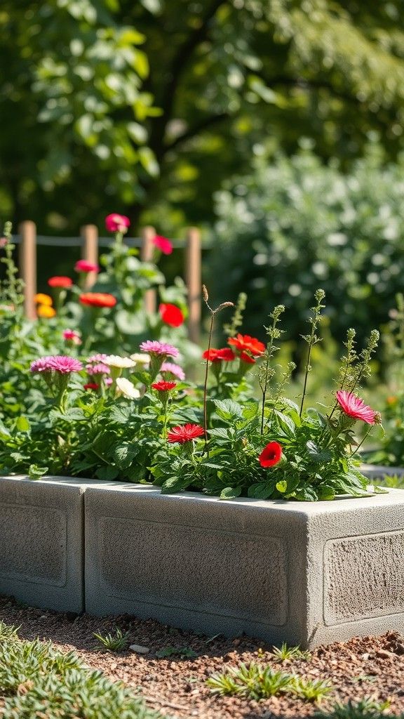 Sturdy Concrete Block Garden Beds