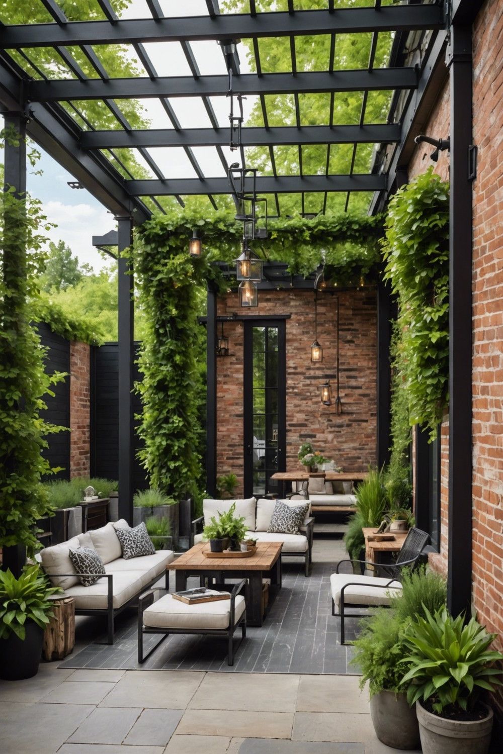 Industrial-Chic Pergola Style