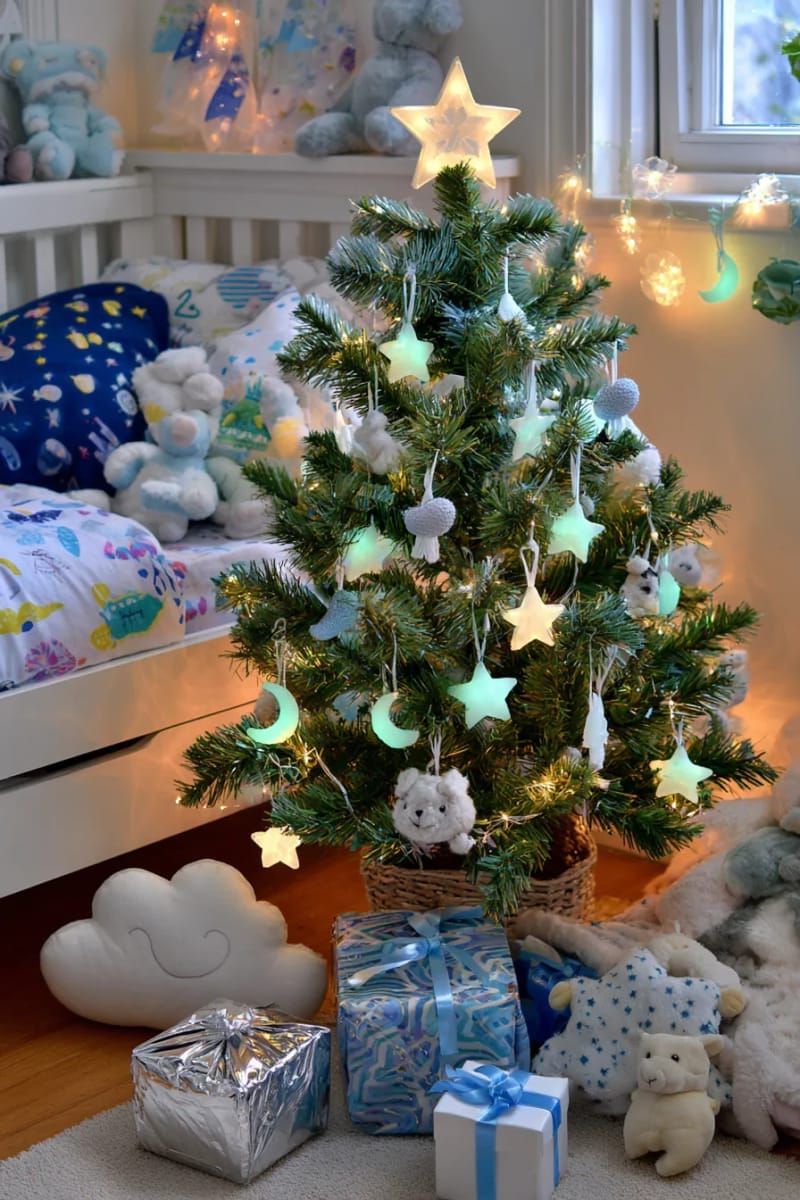 23. Glowing star and moon bedtime tree decorations