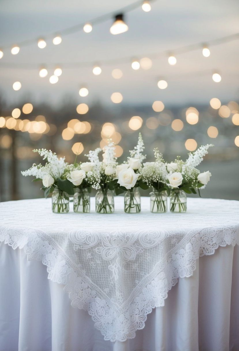 1) Elegant White Lace Linen Looks
