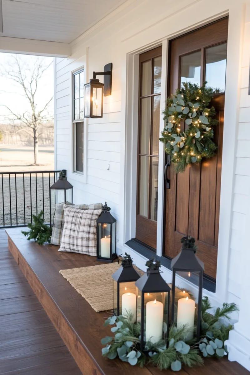 5. Rustic Lanterns with Pillar Candles and Eucalyptus - photo 4