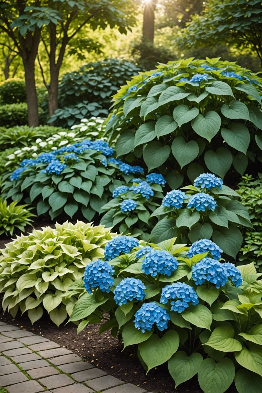 Time-Tested Combination of Bigleaf Hydrangeas and Fragrant Hostas