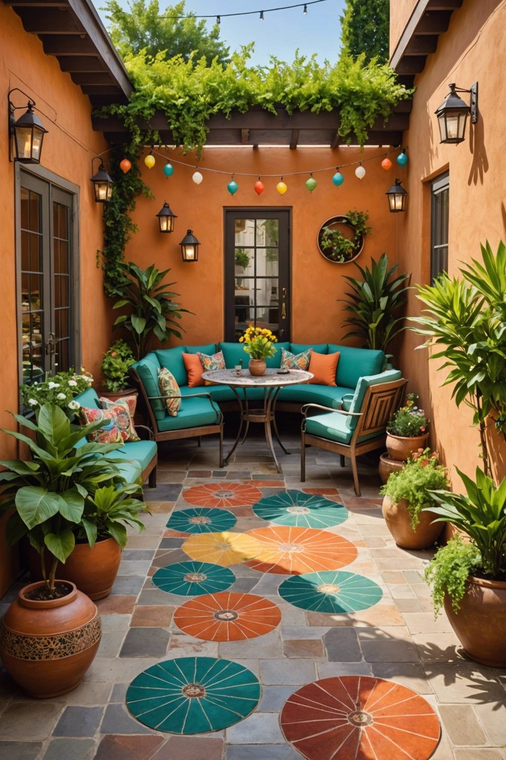 1) Stained Concrete for a One-of-a-Kind Patio Look