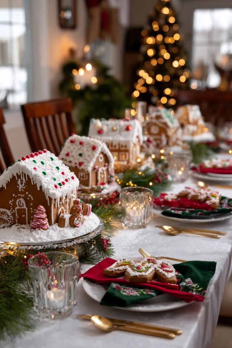 24. Gingerbread Village Lit With Fairy Lights - photo 2