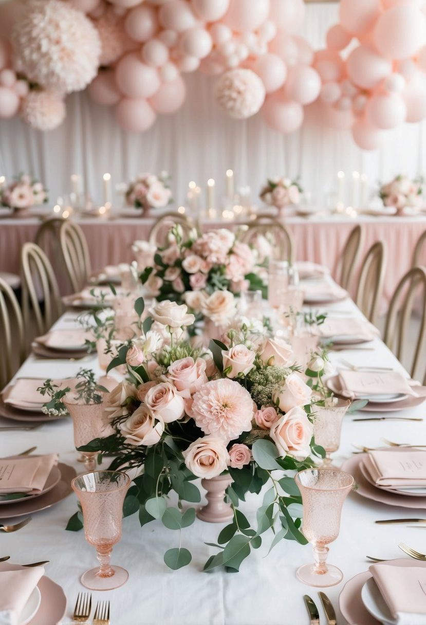 2) Blush Floral Centerpiece Ideas