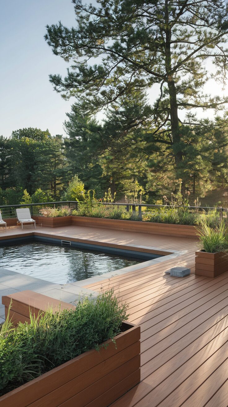 Built-In Planters for a Lush Poolside Look