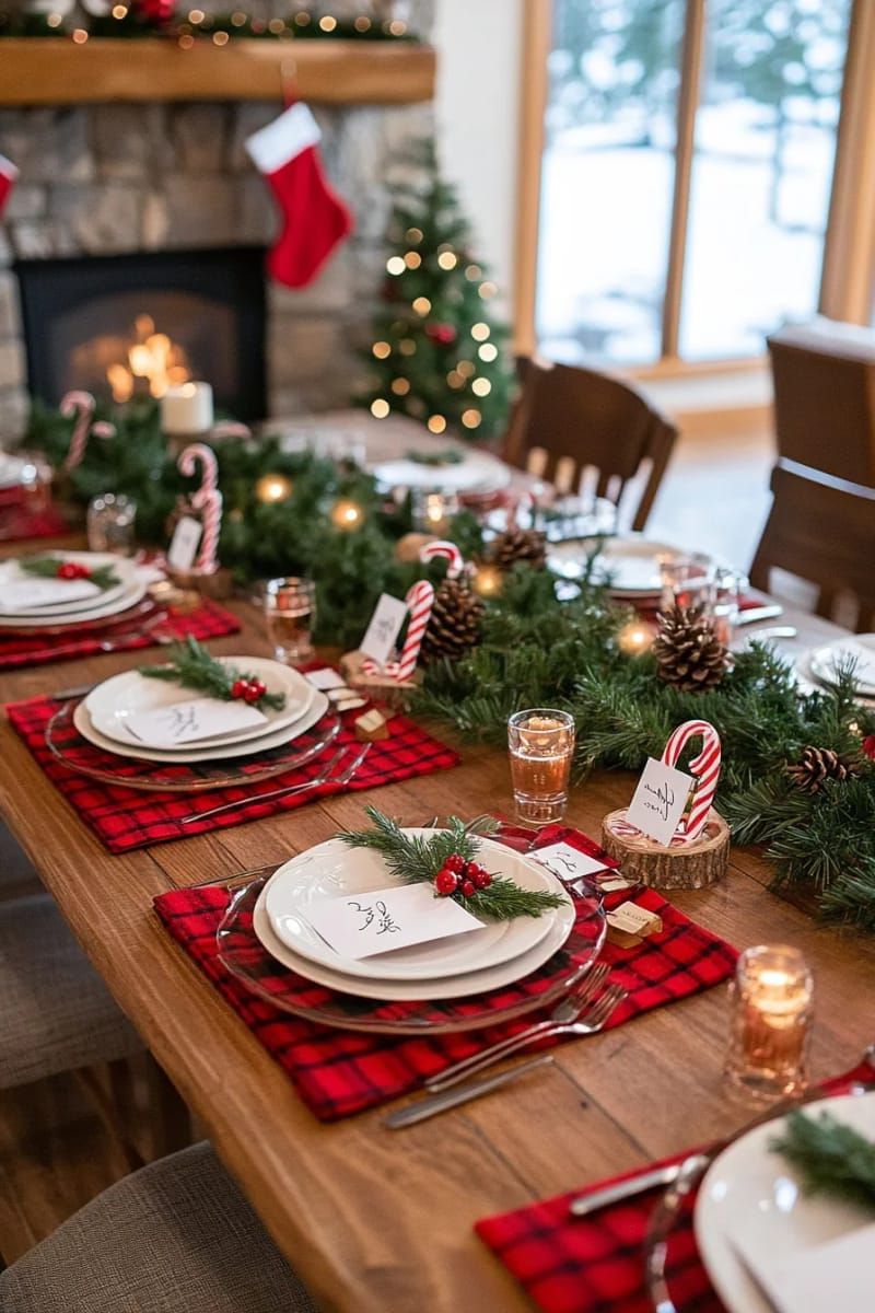 6. Candy Cane Place Card Holders with Tags