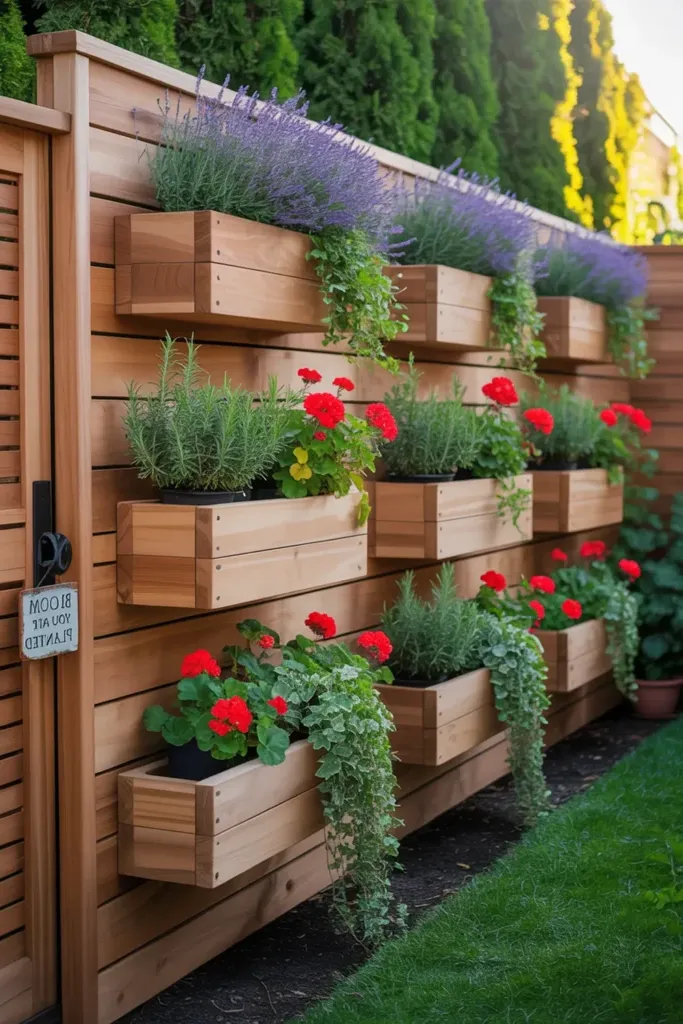 7. Attach Planter Boxes to Your Fence