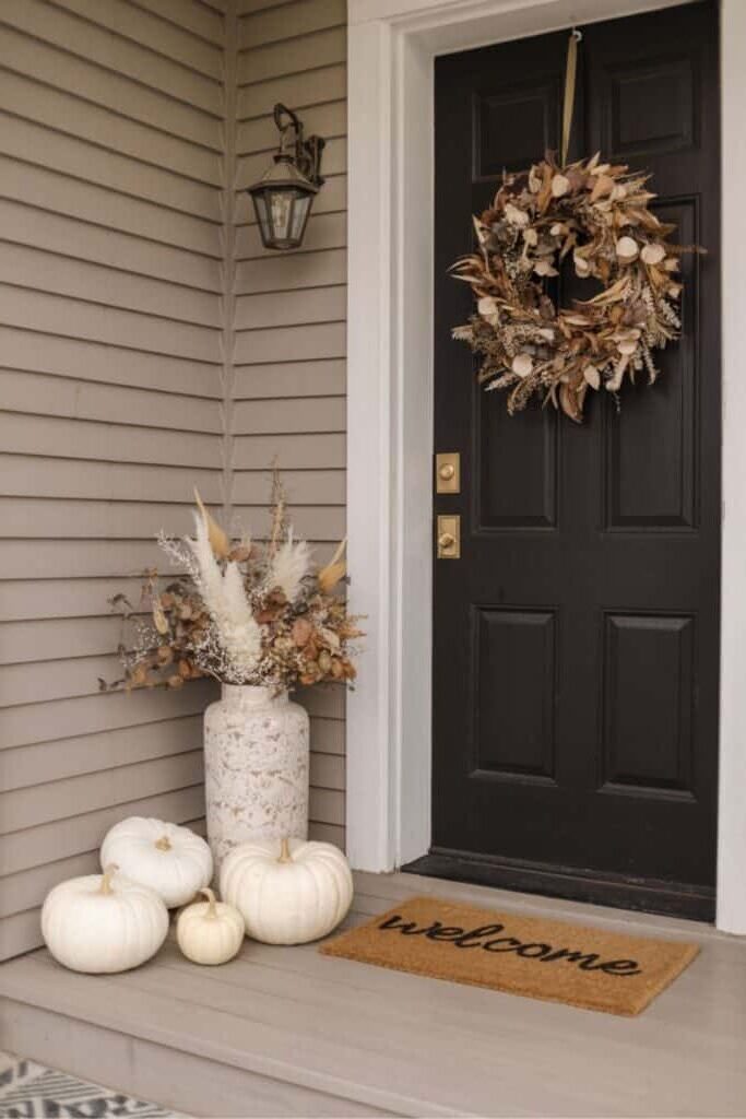 2. Neutral Pumpkin Porch Look