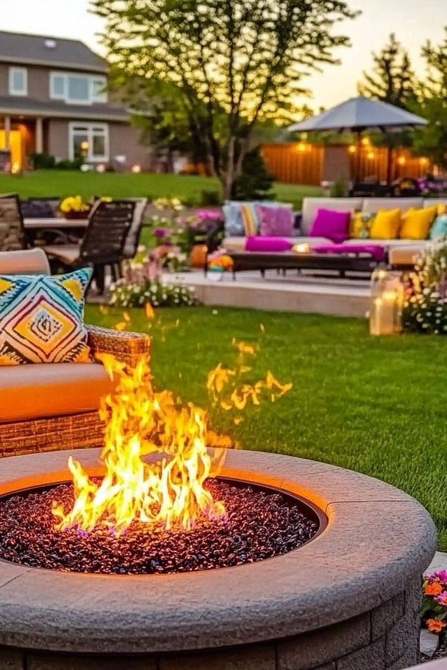 5. Colorful Fire Pit for Vibrant Nights