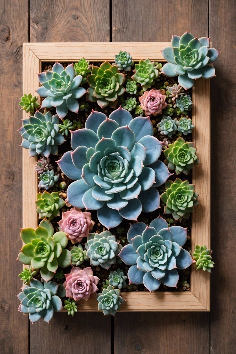 10. Living Echeveria Picture Frame