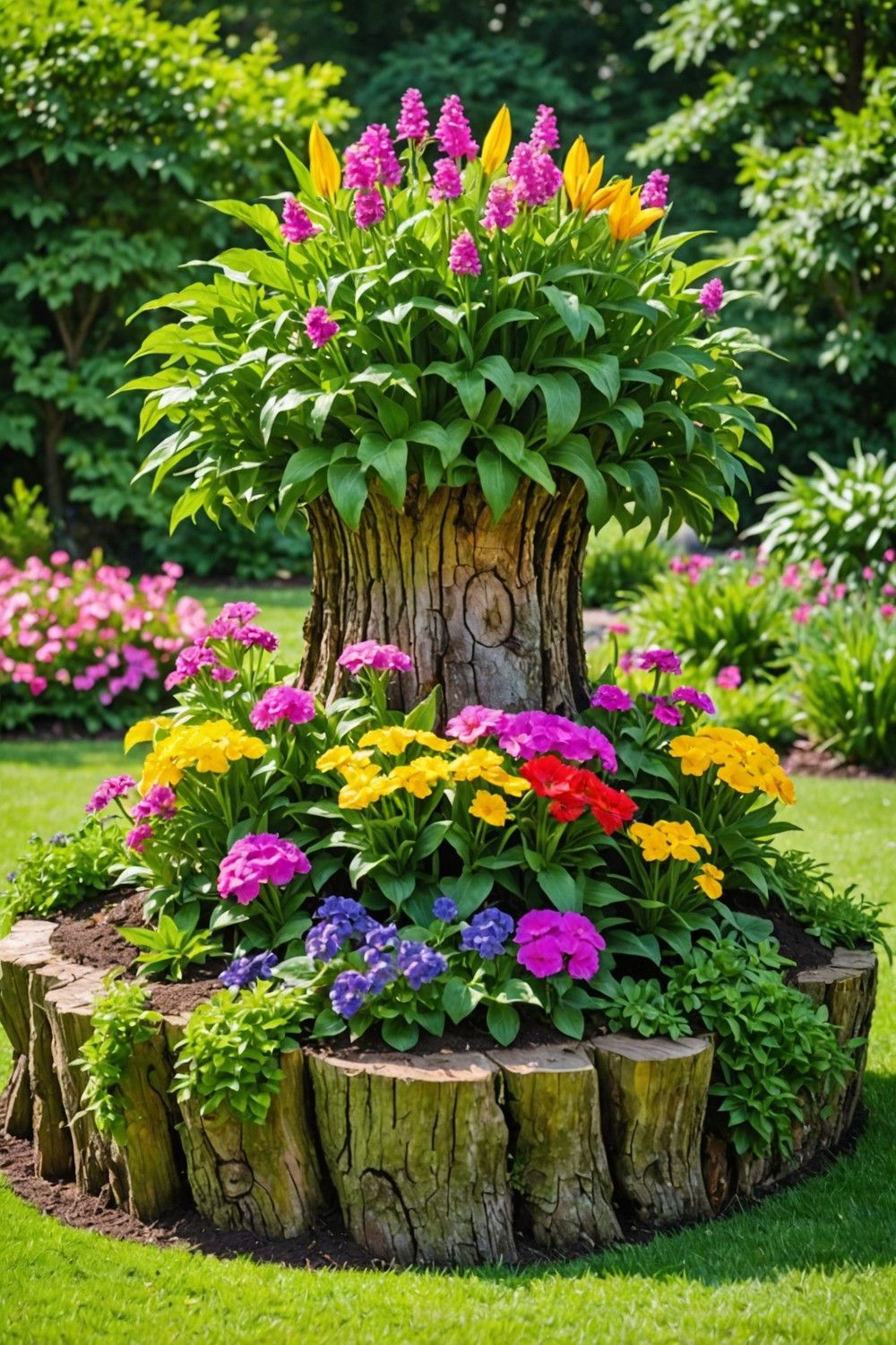 1) Turn a Tree Stump into a Focal Point