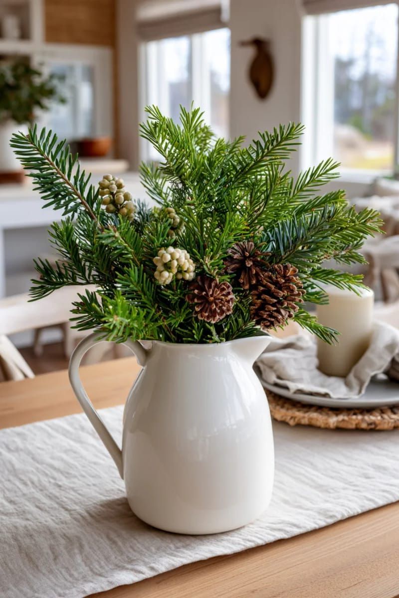 18. Evergreen Sprigs in a Ceramic Jug - photo 2
