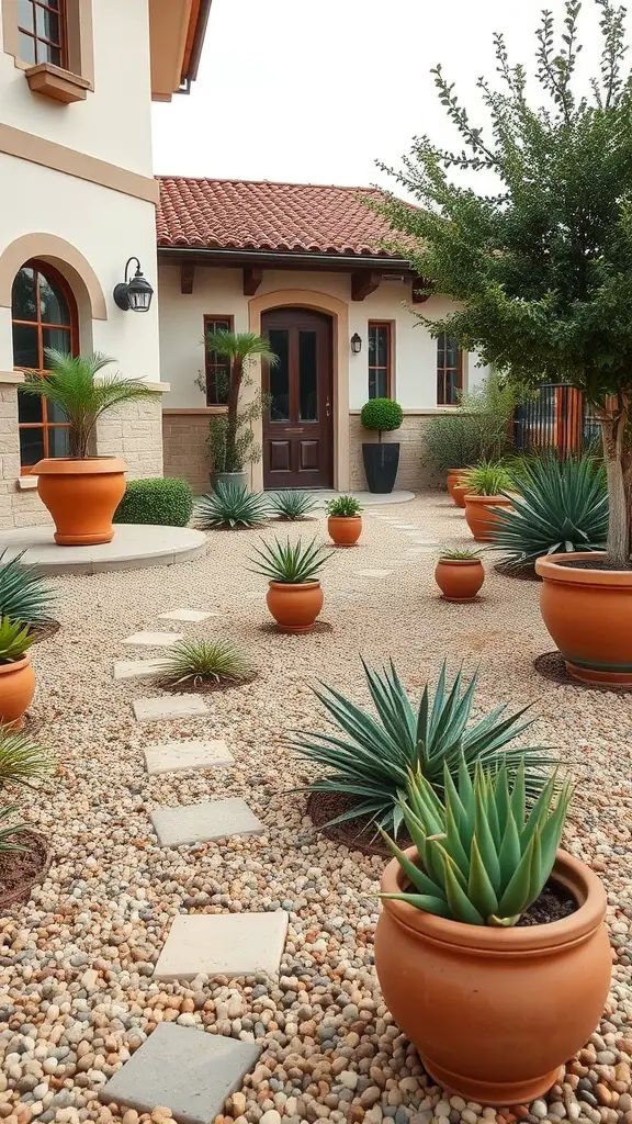 Mediterranean-Style Gravel Garden Looks