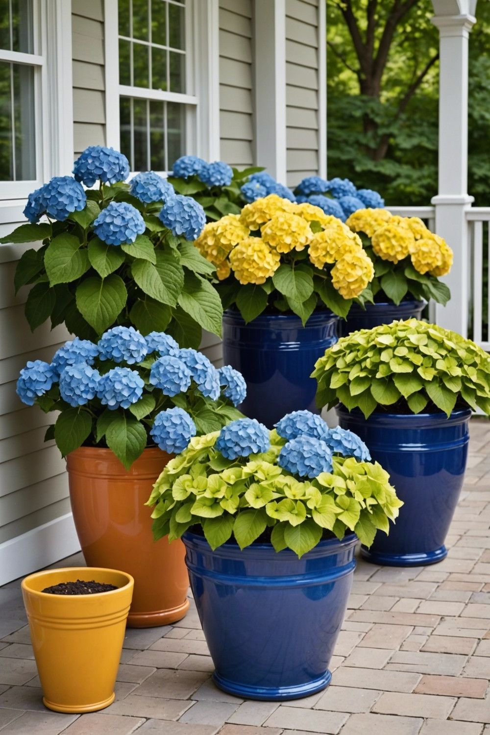 Colorful Hydrangea Container Displays