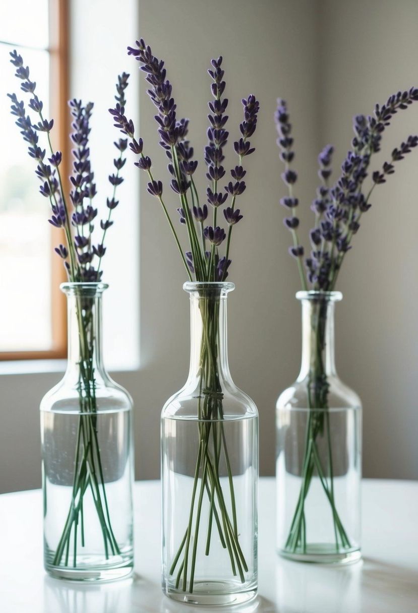 5) Simple glass vases with lavender