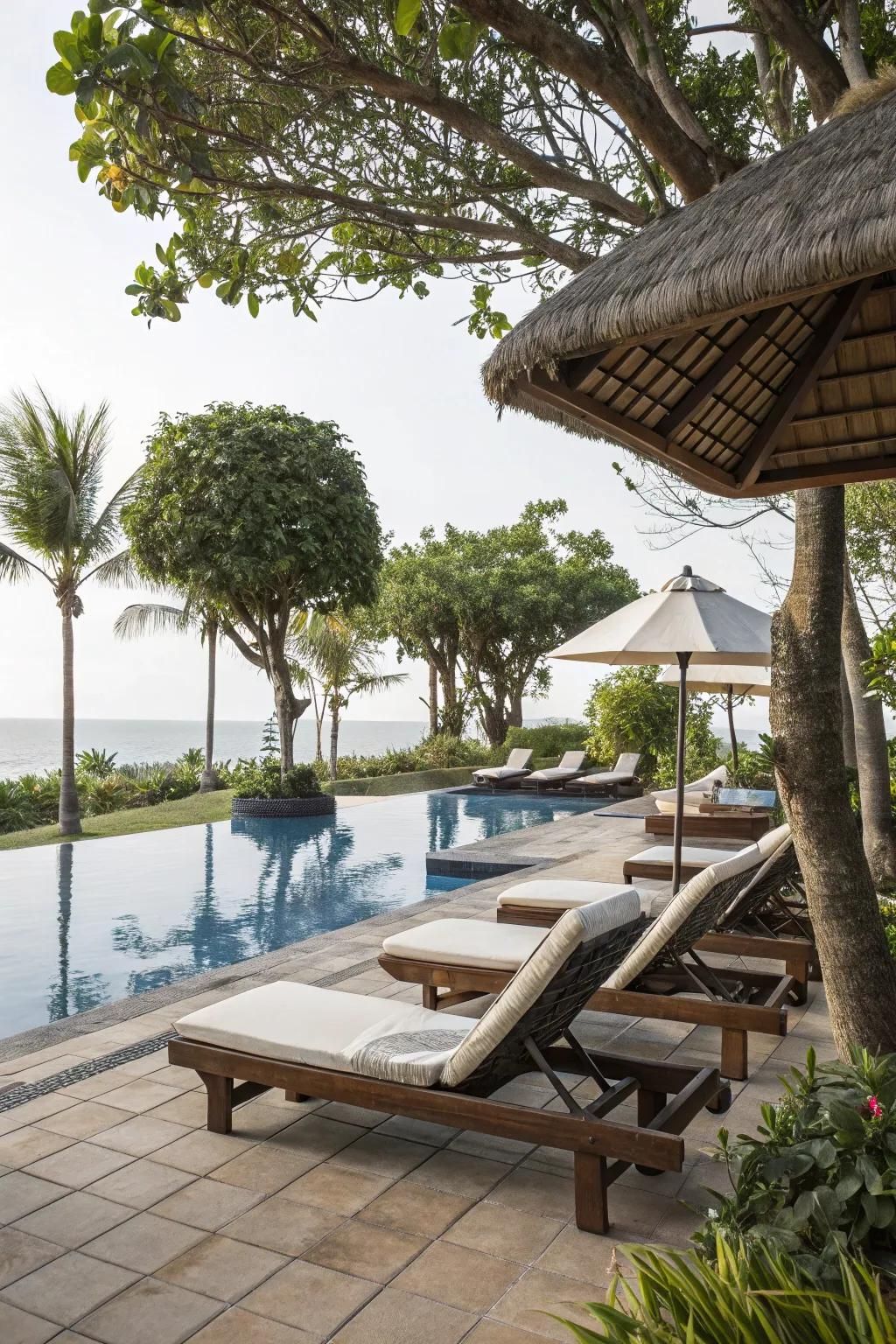 Cozy Lounging Spots by the Pool