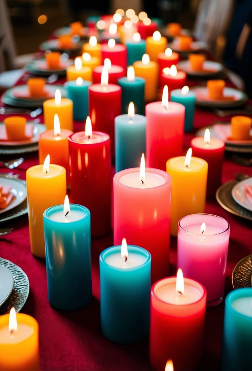 7) Multicolored Candles for Extra Color