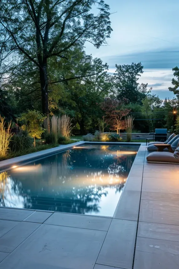 Tranquil Pool Designs with Ambient Lighting