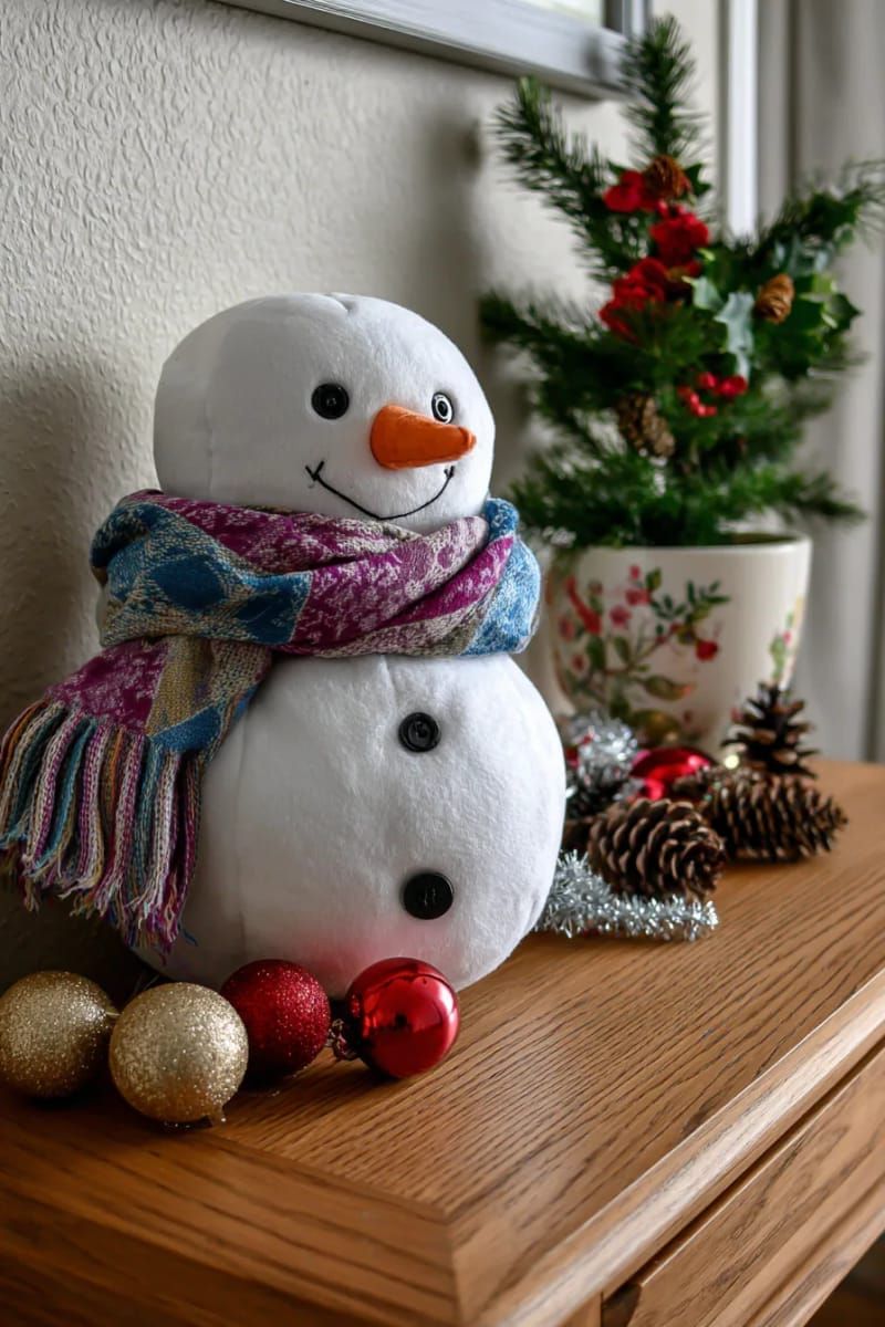 4. DIY Fabric Snowman for the Entry Table - photo 3