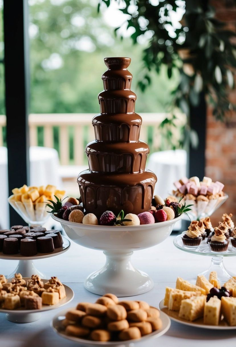 15) Elegant Chocolate Fountain Display
