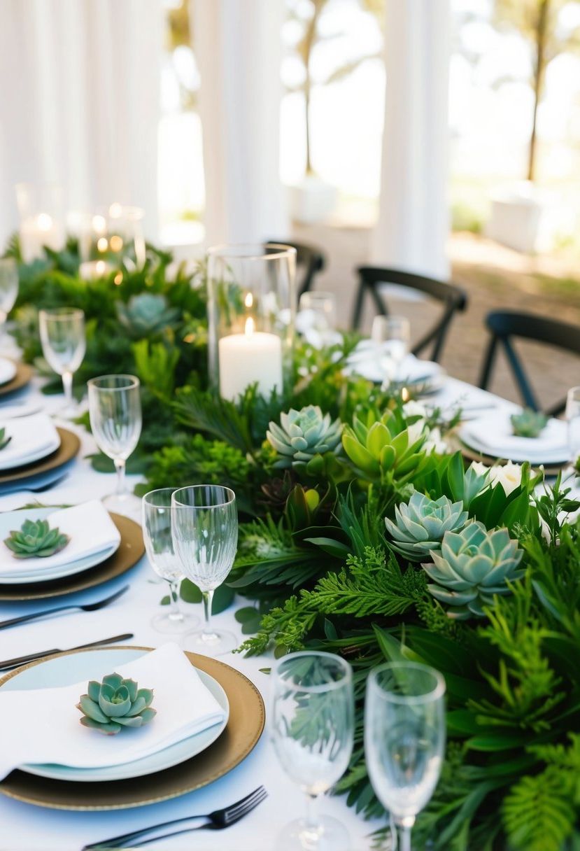 9) Layered Greenery With Small Succulents