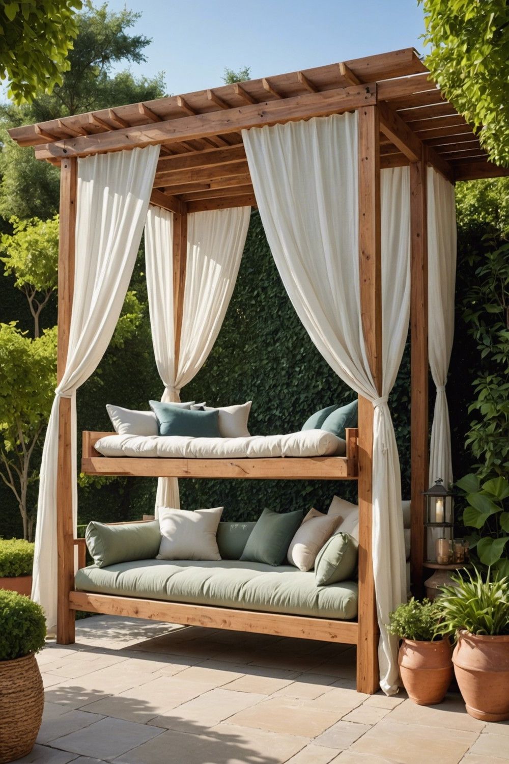 9) Canopy Daybeds with Flowing Drapes