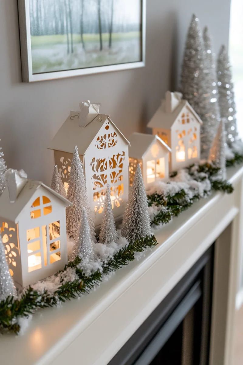 3. Winter Village Mantle With Paper Houses - photo 3