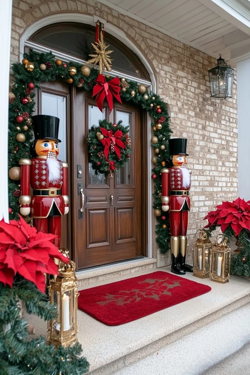 6. Red And Gold Nutcracker Soldiers By The Door