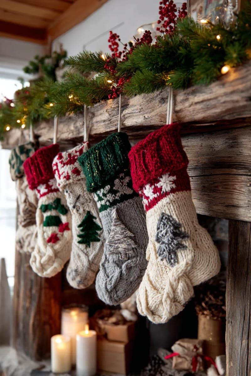 11. Vintage sweater mittens and stockings adorned with cheerful felt decorations - photo 2