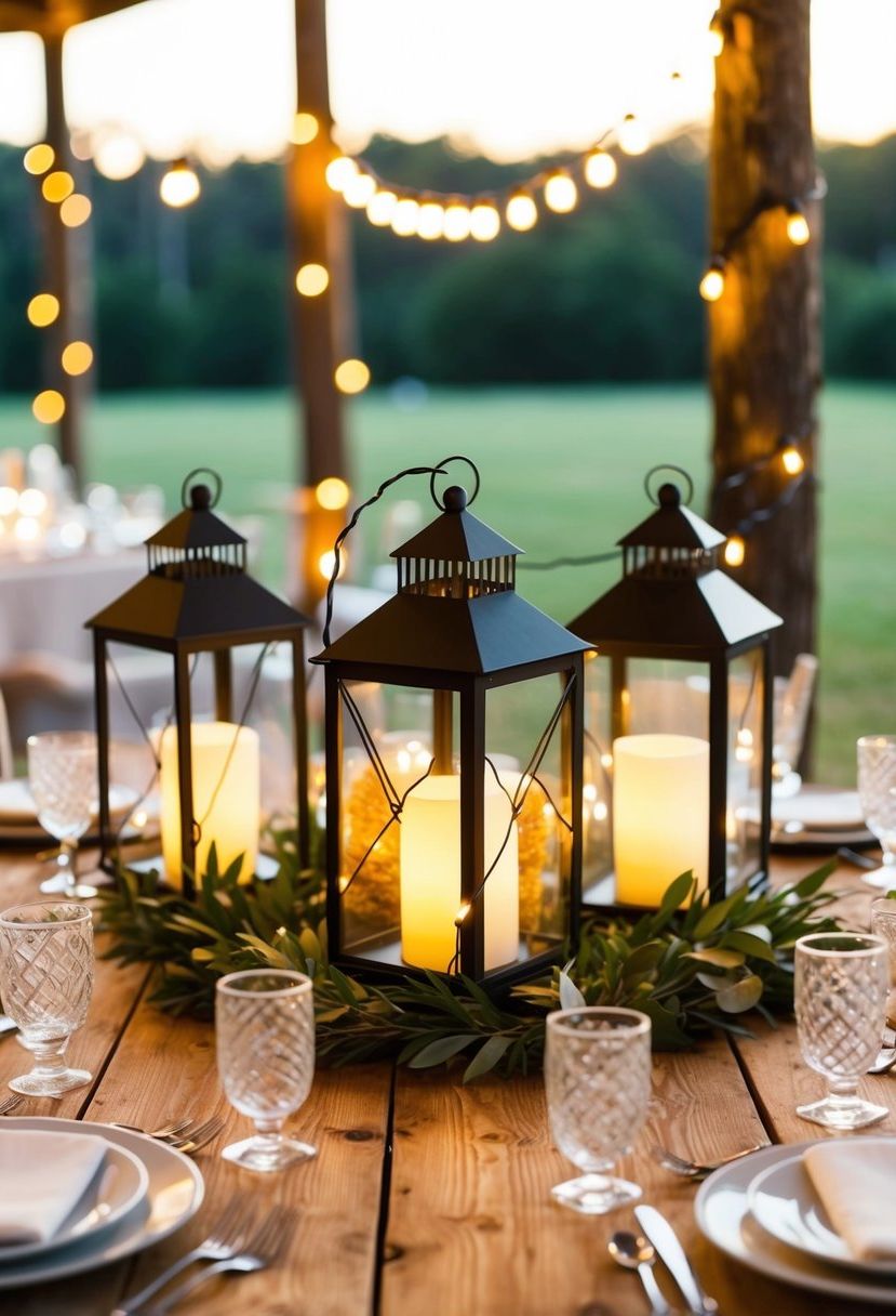 3) Wrap String Lights Around Lanterns