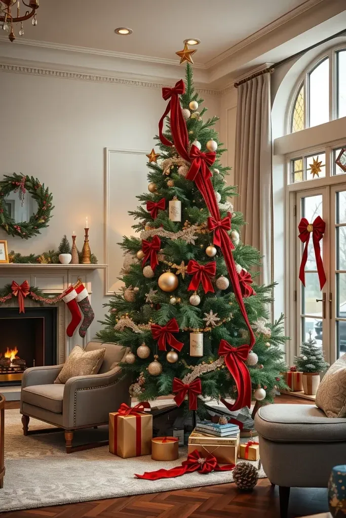 How to Arrange Red and Silver Garlands - photo 2