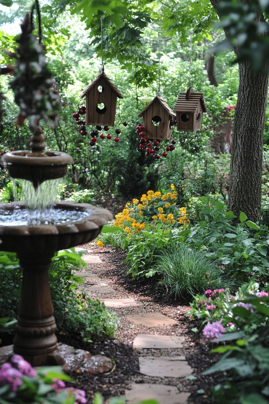 12. Add a Fountain to the Woodland Garden