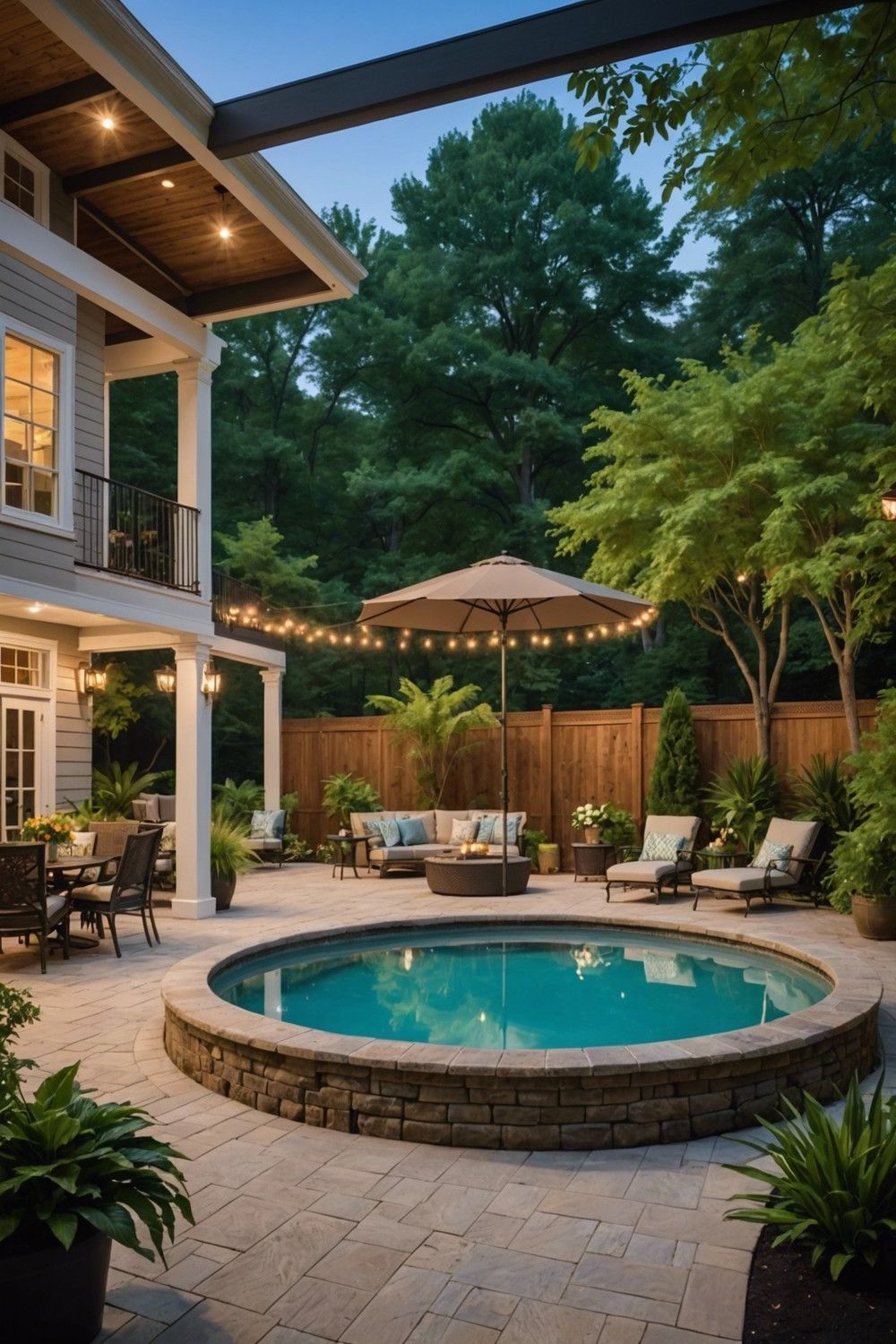 Screened-in Porch Ideas for Round Pools